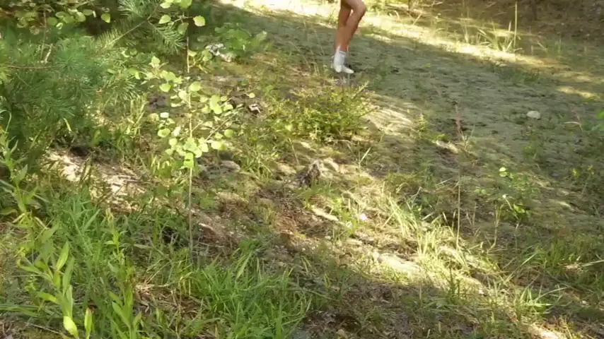 🔥 Sexy Naked University Slut's Outdoor Strut 😈