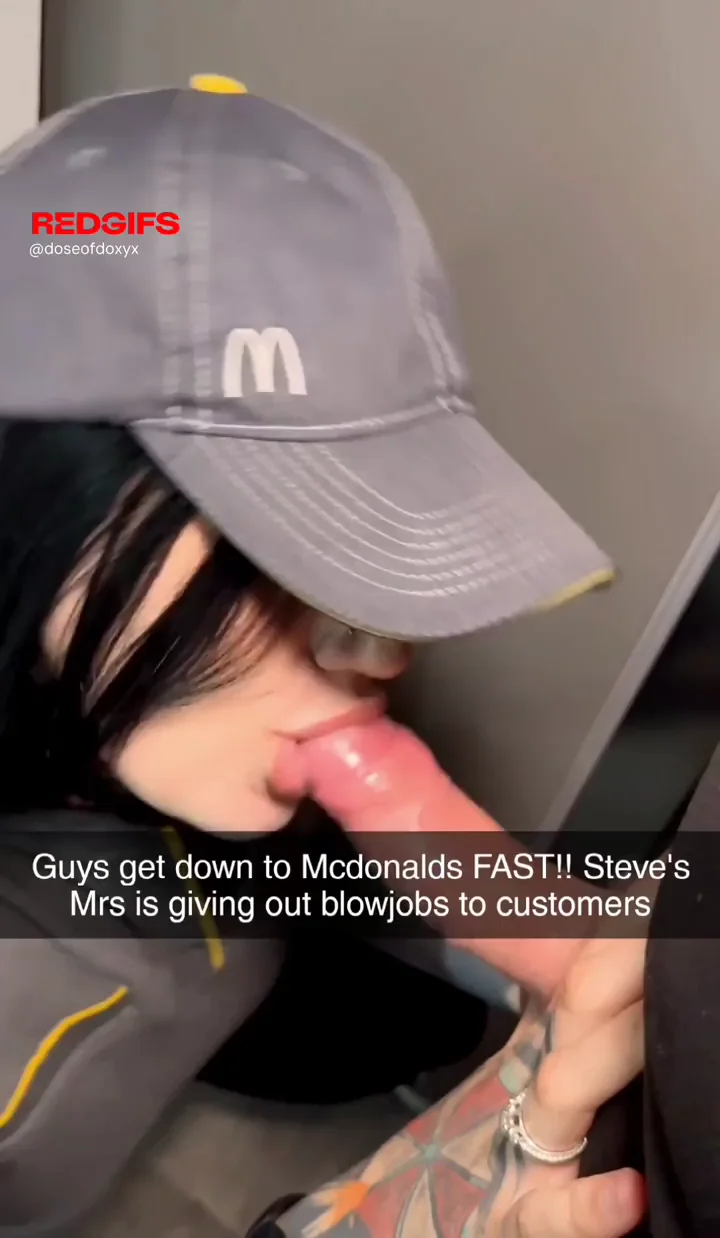 😈 Your Mrs Slurping McDonald's Lad's Thick Cock 🍔💦