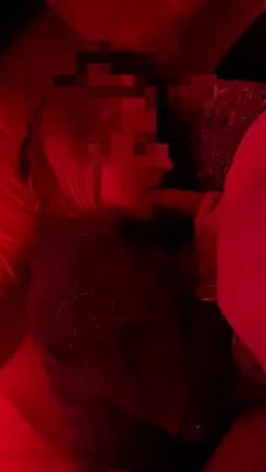 Teasing that cock with her tongue