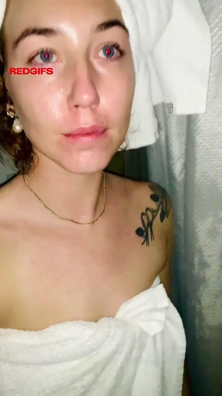 Fresh Outta Shower Tease: Towel-Clad Cutie Dripping Wet