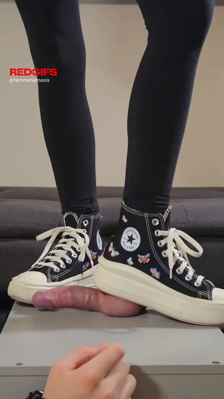 Breaking In New Converse With My Slave's Swollen Balls