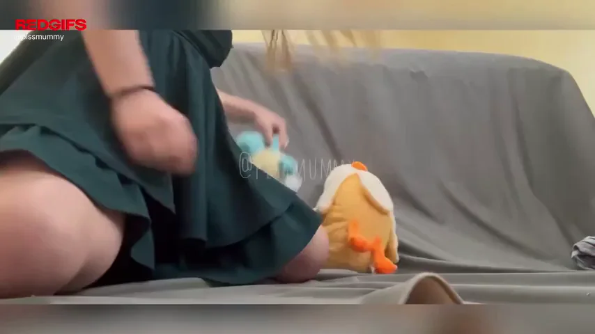 cute girl pissing on cute stuffie