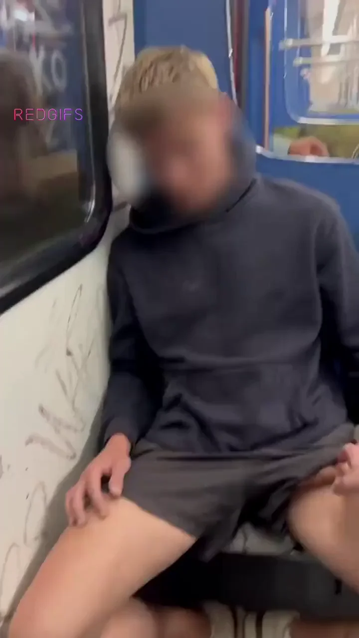 Naughty handjob cum shot in public