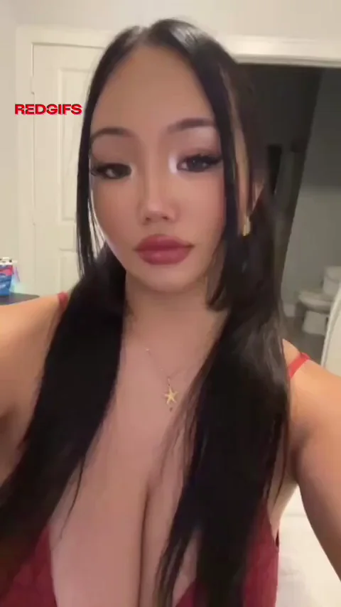 🔥 Asian College Slut Gets Party-Ready in Tight Red Dress 💋
