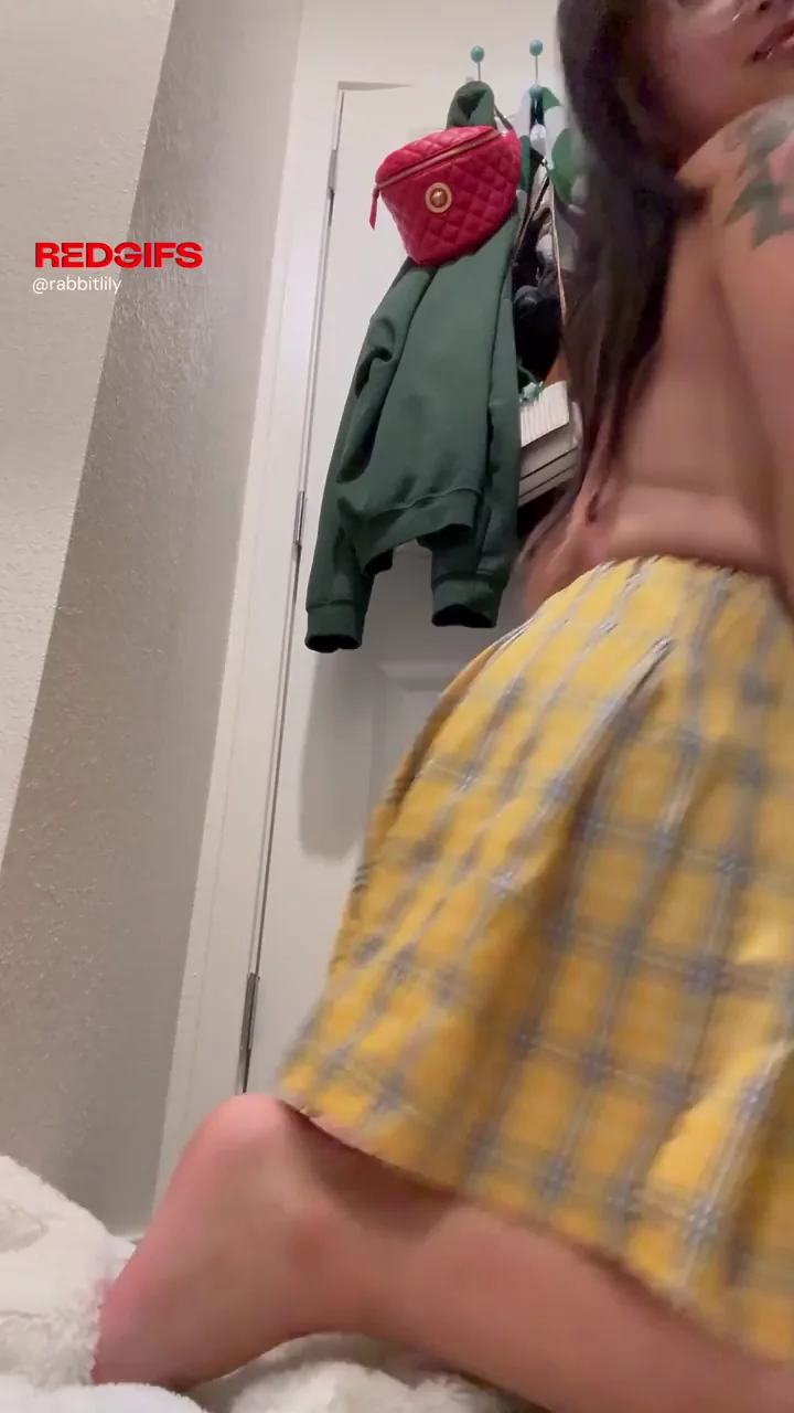Petite Asian Hotwife's Plaid Skirt Tease: Panties Peek & Juicy Ass 🍑💛