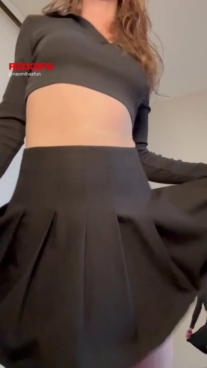 Playful Tease Skirt Flip No Panties 😈🍑