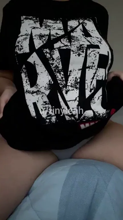 Thick Thighs TinyLeah Teasing in Tight Tee and Panties