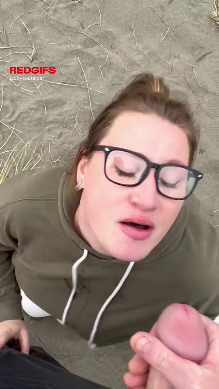 🕶️ Massive Sneaky Beach Facial on Huge Dunes! 💦🌊