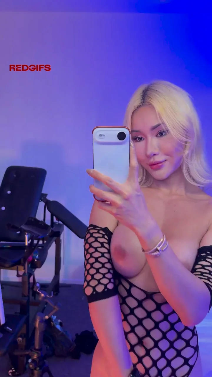Girlfriend Ladyboy's Naughty Snapchat Tease: Fishnet Curves & Thick Bulge