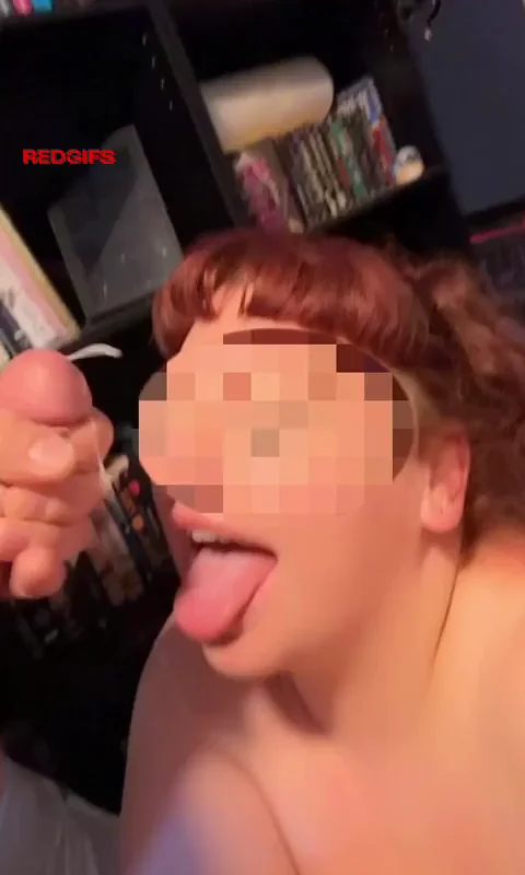 My wife taking another massive load.