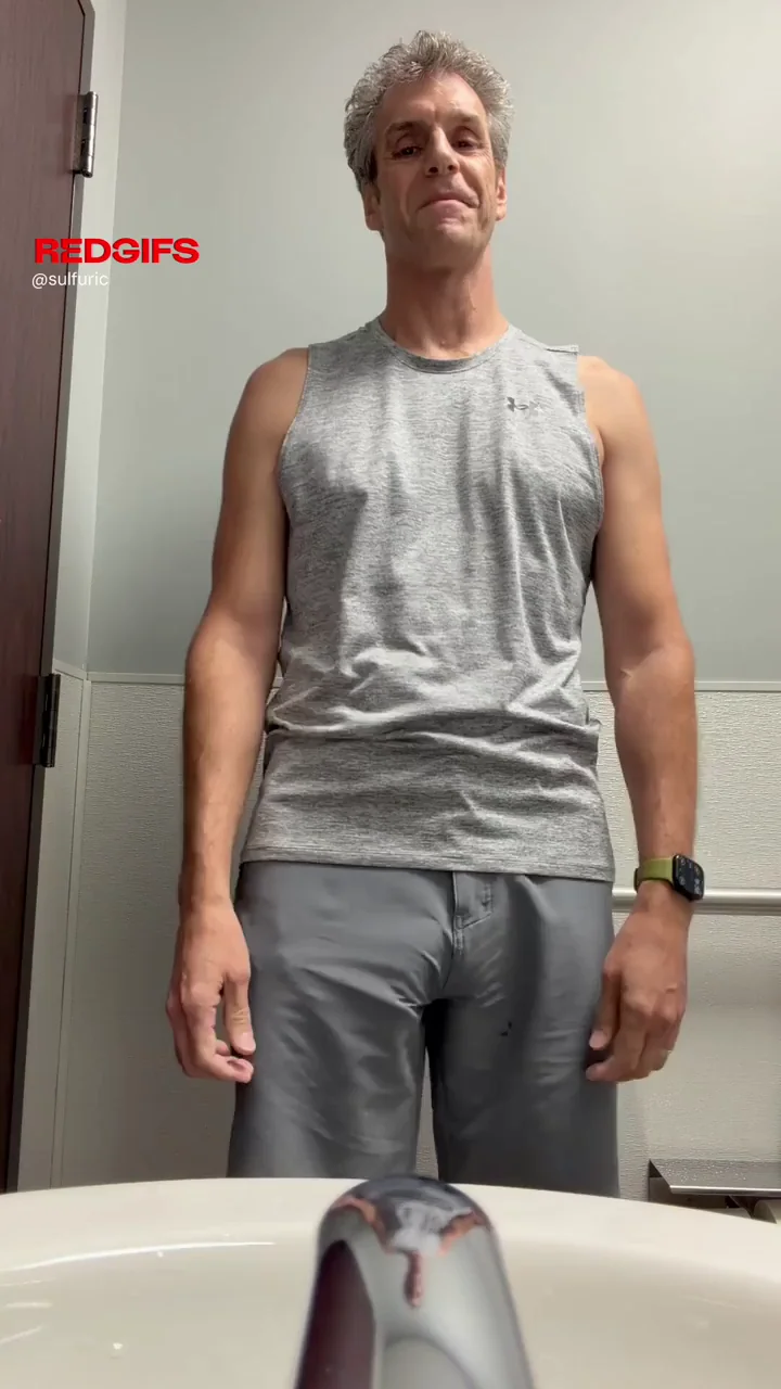 Stripping in a business bathroom (57)