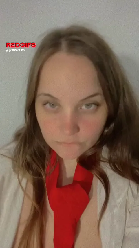 BBW Tease in White Shirt and Red Tie