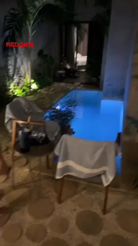 🍑 Massive Silicone Booty Latina Model by the Pool 🔥