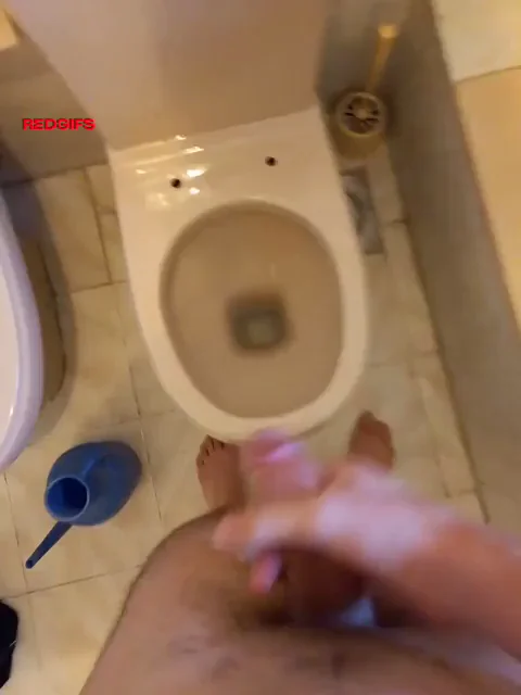🥵🍆 M20 Bathroom Big Dick Jerk-Off Cum Blast 💦🚽