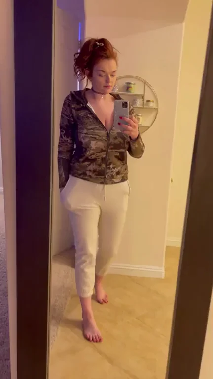 Surprise Tease in Camo Top & Tight Whites! 😈💦