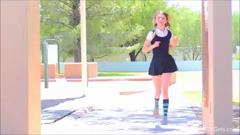 Charlotte Carmen's Pigtail Cutie Tease in Schoolgirl Skirt 🍭🔥