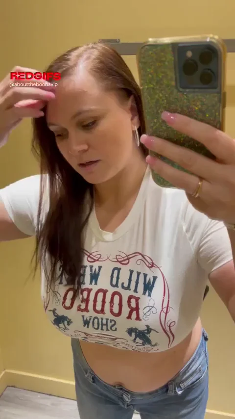 Wild Busty Tease in Tight White Tee 😈🍈🍈