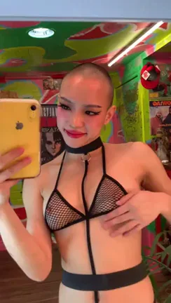 Bald Slut's Meshy Tease Gets Me Stroking Hard 🔥💦