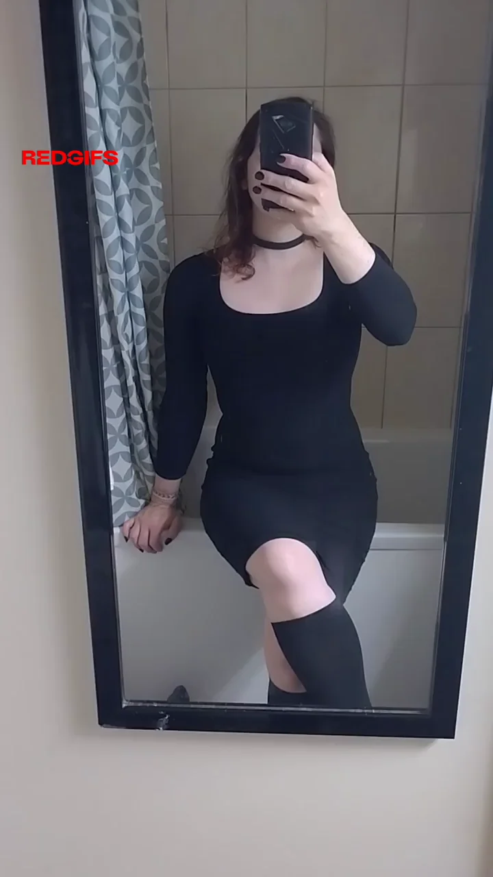 🔥 Sexy Black Dress Tease in Chastity 😈