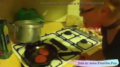 Good Girl Cooking Hamburgers