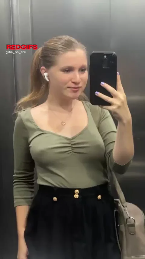 Elevator Pokies Tease: Will They Notice My Hard Nipples?