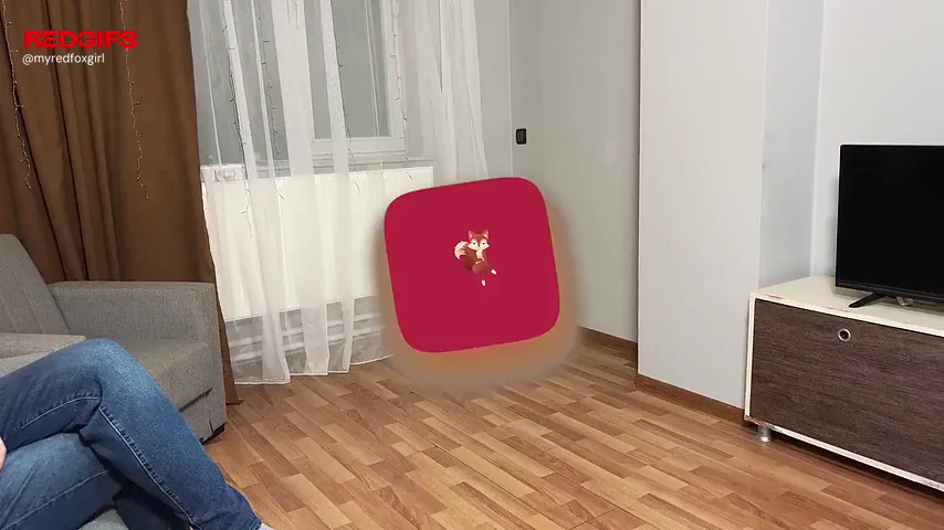 MyRedFoxGirl's roommate looks up her skirt and she fucks him for it