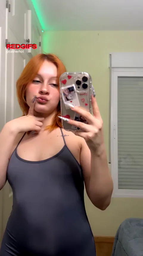 Tiny Redhead Tease 😍 Petite Cutie Strips Naked to Stop You in Your Tracks 🔥