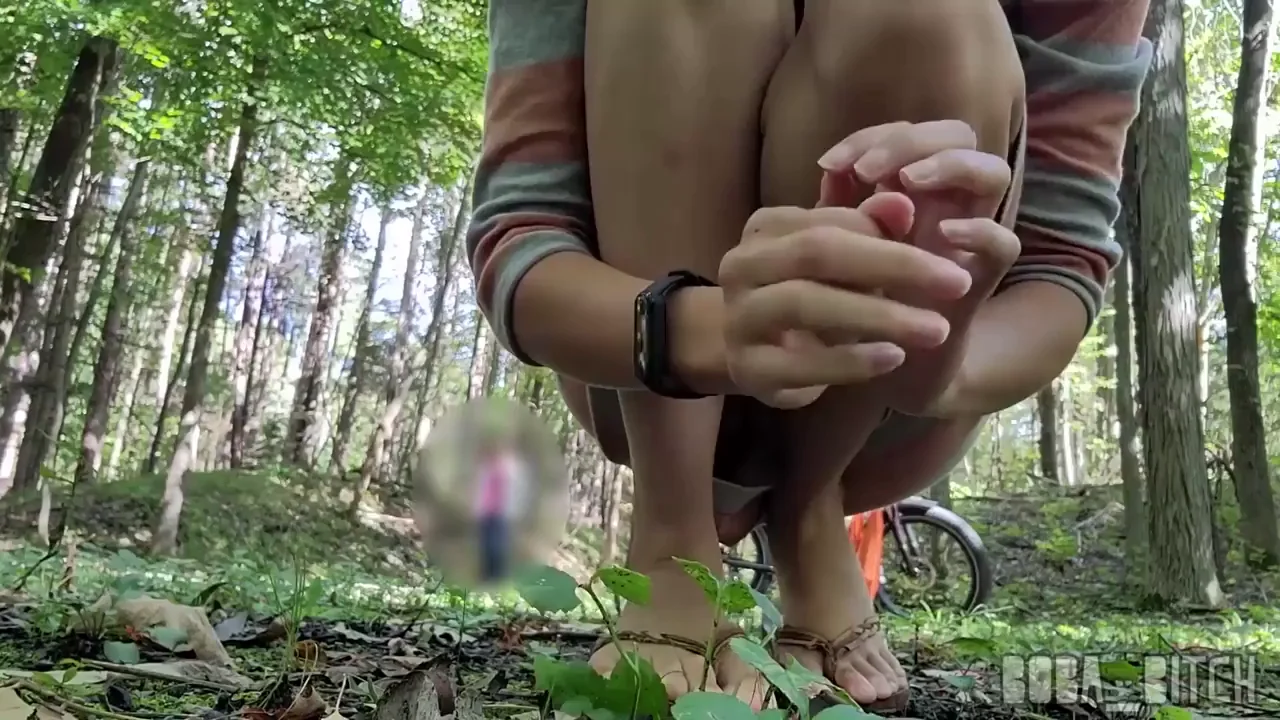 🕵️‍♀️ Caught Flashing Perky Small Tits to Stranger in Outdoor Woods 🔥