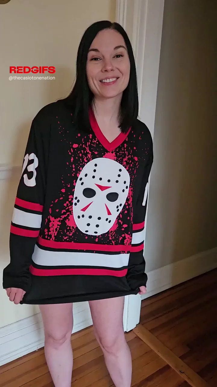 Crystal Lake Goth Babe Strips Out of Jason Hockey Jersey