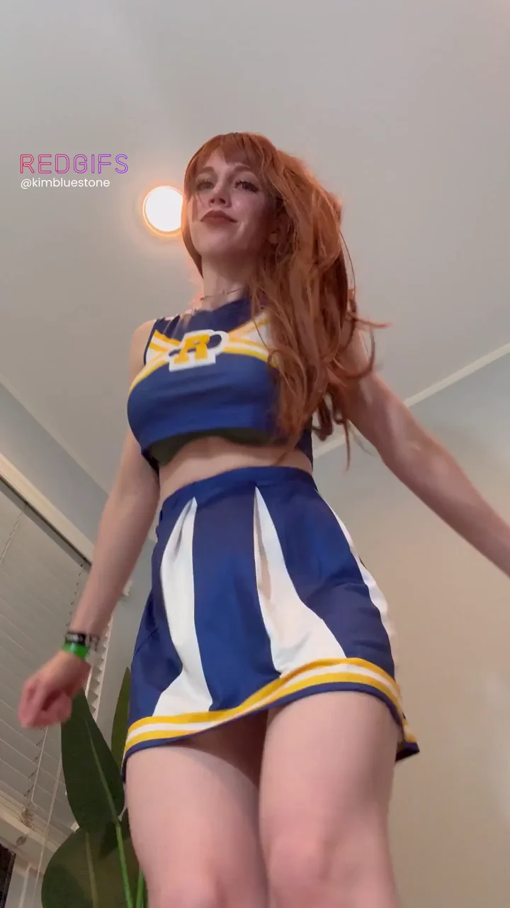 Redhead Cheer Slut Teases in Tiny Skirt