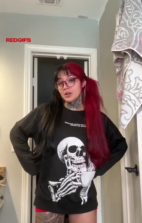 Goth Babe's Massive Tits Tease 😈💀🔥