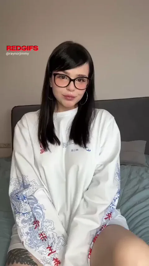 Glasses Geek Tease: Perfect Tits Out for Naughty Fun