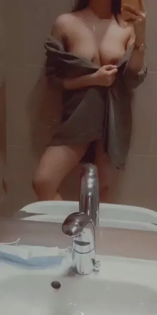 Pakistani Slut's Naughty Bathroom Strip and Pussy Flash
