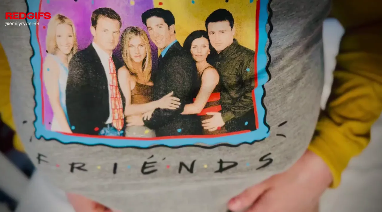 Friends Tee Titty Drop: Brunette Bombshell Unleashes Perky Rack