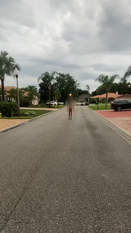 54yo Slut Caught Bare-Assed Strolling Neighborhood Streets