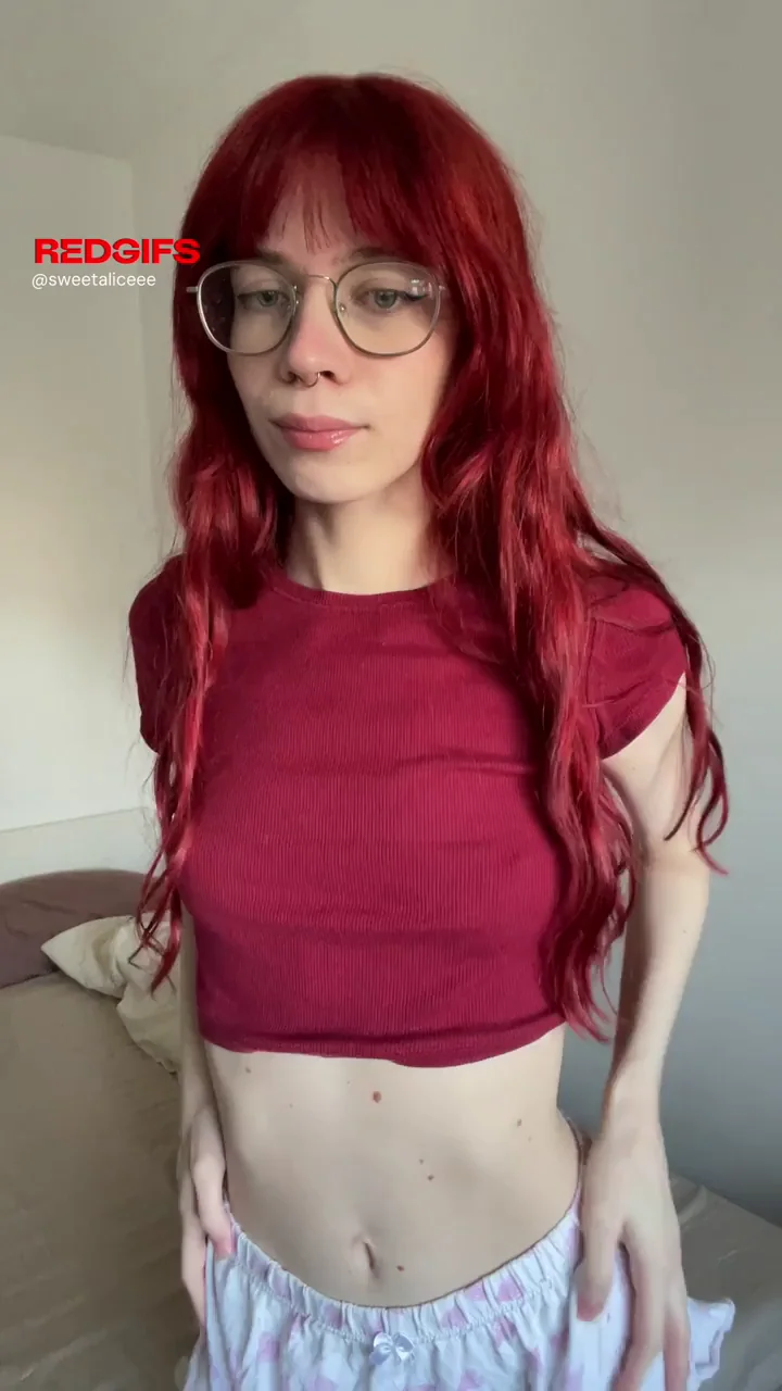Petite Redhead's Tiny Tits Tease 😈🔥 No Boobs, Just Perky Nipples!