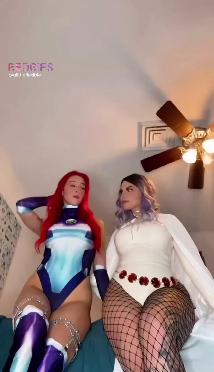 Starfire and White Raven on/off [Teen Titans] (Zoey Di Giacomo and Renees Realm)