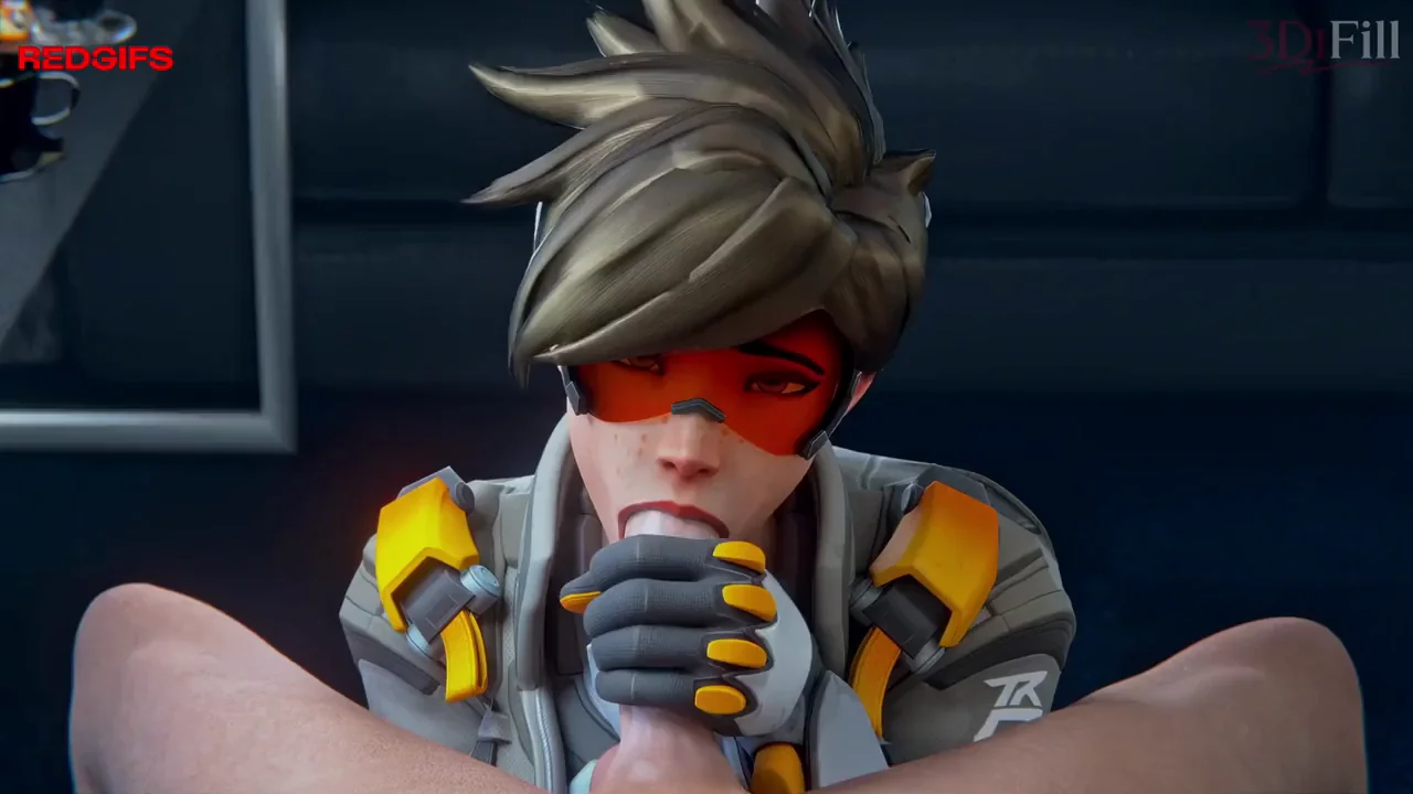 Tracer sucks until her mouth gets filled with nut [Overwatch] (3DiFill)