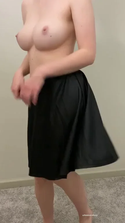 Cute Wife's Skirt Twirl Fail Turns into Topless Tease Flash