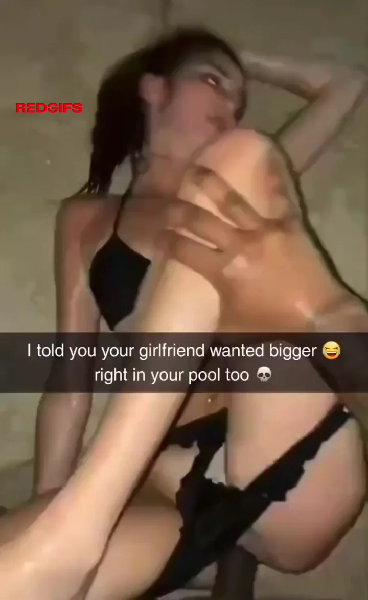 You were inside while your girlfriend got fucked by the pool