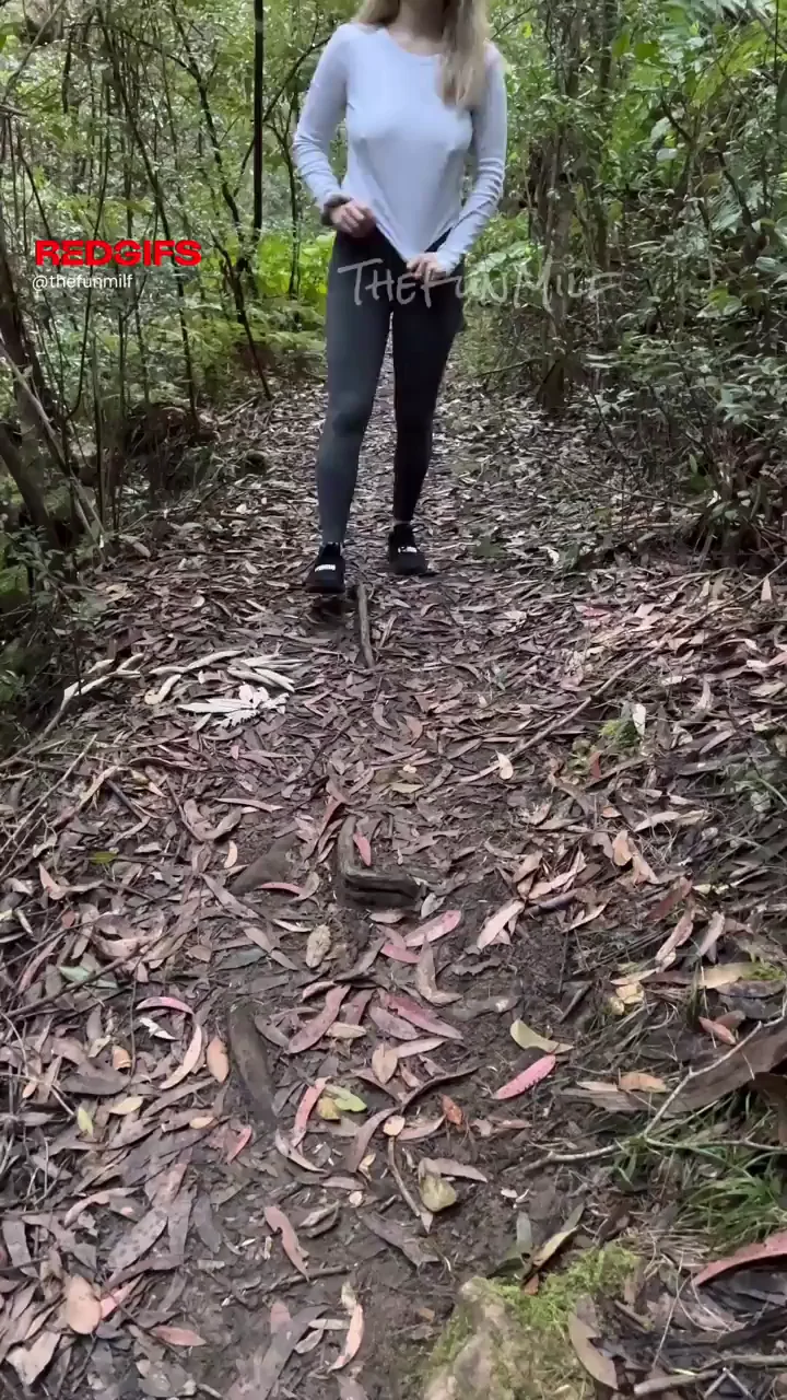 Dared me to go hiking without my bra [f]