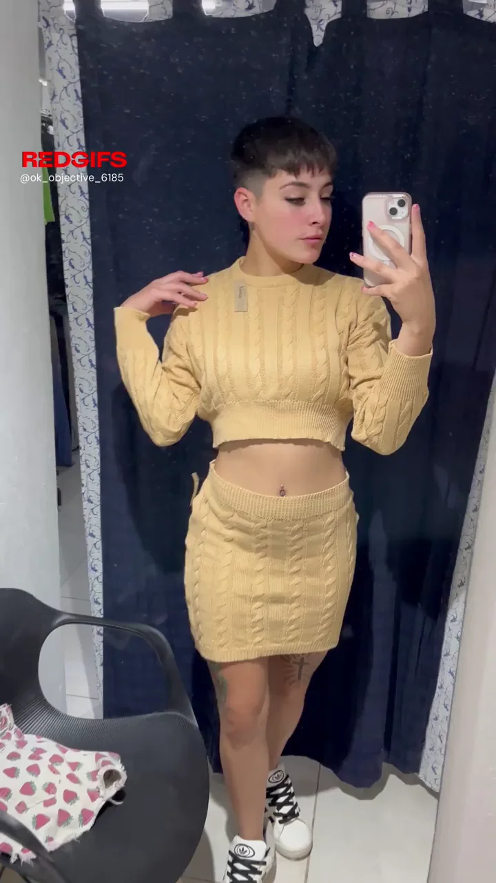 🔥 Obsessed with This Tight Sweater Set Teasing My Big Tits 😍