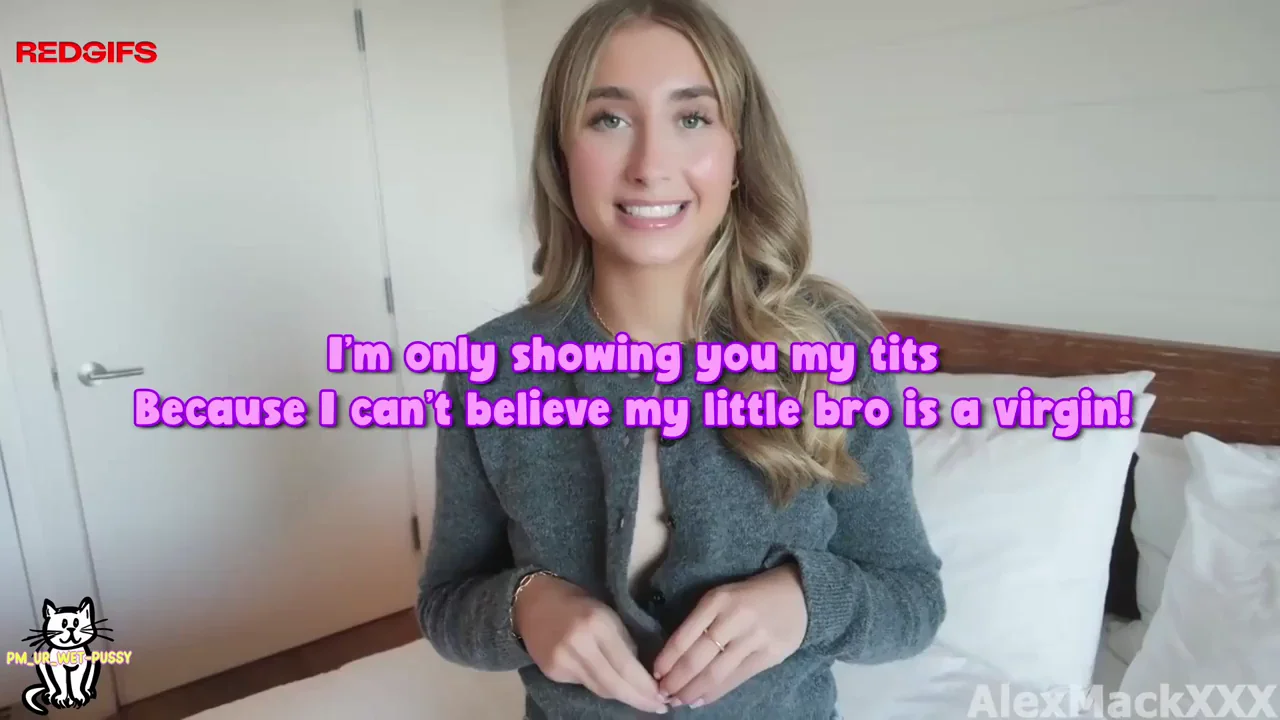 Older sis lets pervy little brother see her tits and pussy..