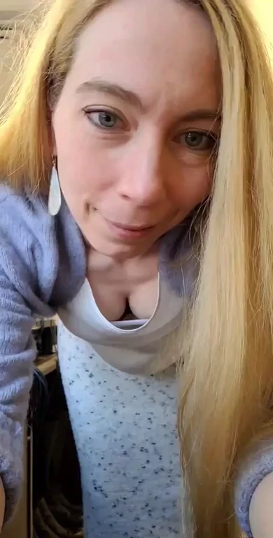 Sweater Tease to Pantyhose Cameltoe Pussy Reveal