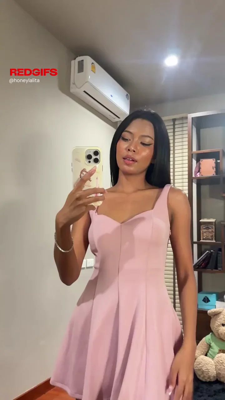 Petite Asian Tease in Pink Dress Begs for First Date Approval