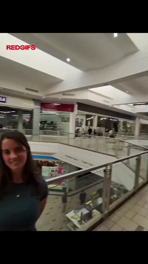 Busty babe in the mall