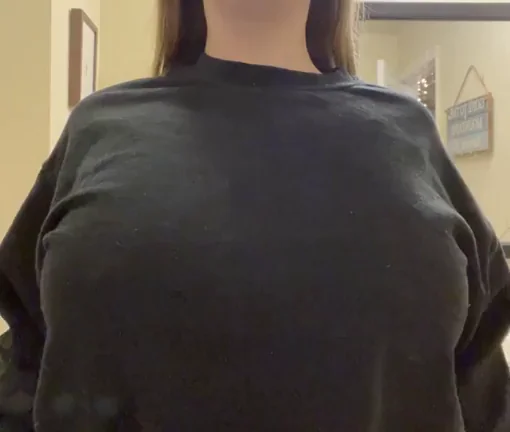 🍈 Massive Tits Hiding Under My Sweatshirt? Peek Inside! 😈