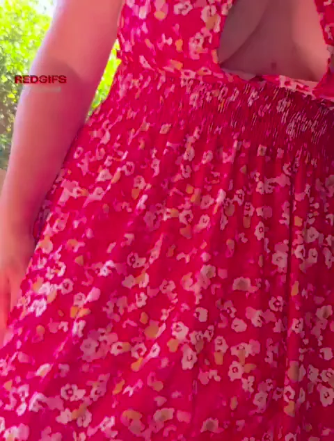 Backyard boobplay in my pretty pink dress!