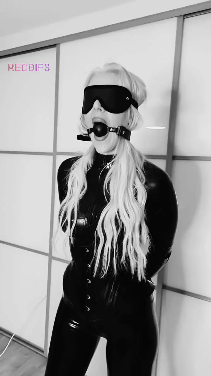 Blonde Latex Slut Bound & Gagged: Walk In & Own Me, Stranger