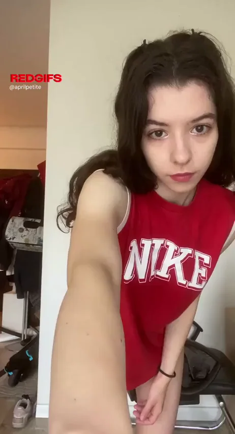 Flat Tits Obsession: Petite Cutie Flaunts Her Tiny Perky Nipples in Red Nike Tease
